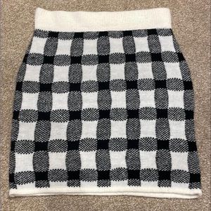 Checkered Sweater Skirt